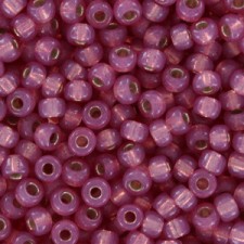 Miyuki rocailles Perlen 8/0 - Dyed dark rose silver lined alabaster 8-645